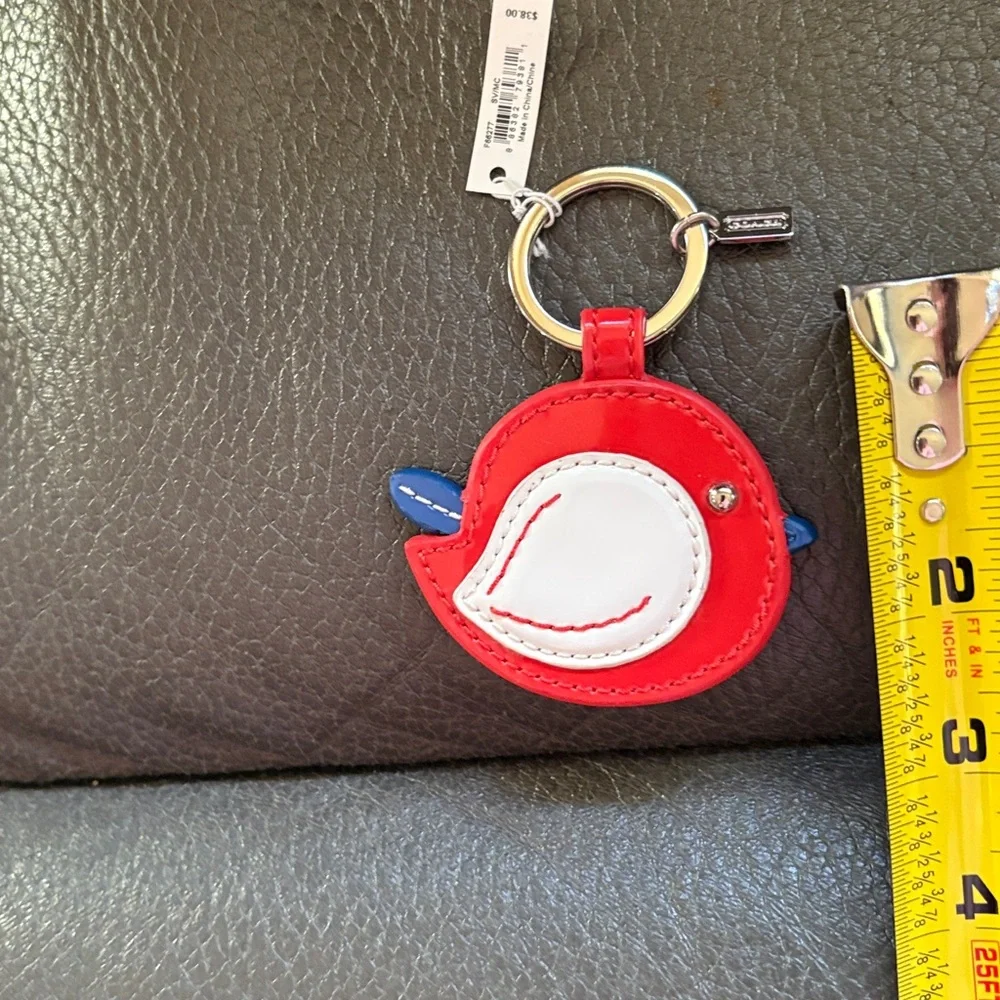Coach red bird key fob